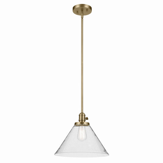 Avery One Light Pendant in Natural Brass