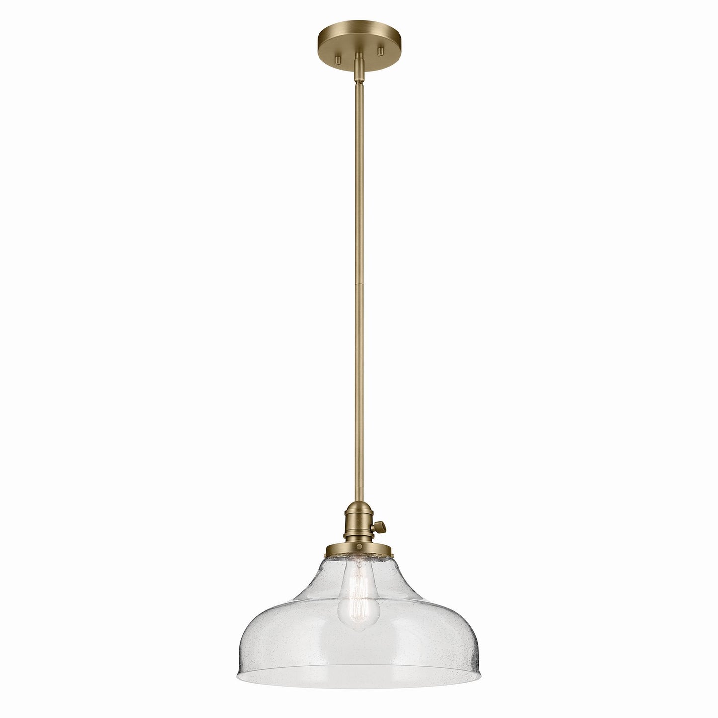 Avery One Light Pendant in Natural Brass