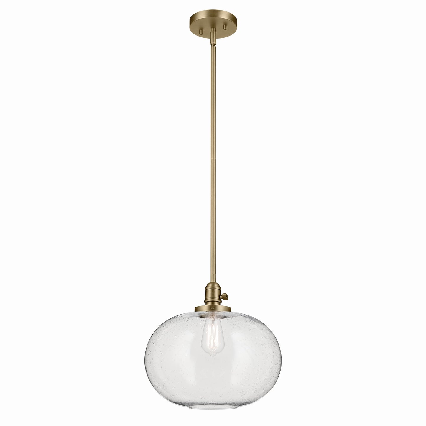 Avery One Light Pendant in Natural Brass