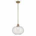 Avery One Light Pendant in Natural Brass