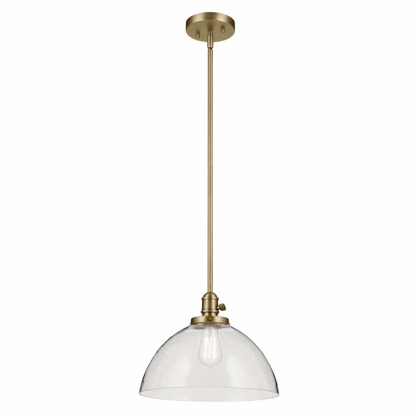 Avery One Light Pendant in Natural Brass
