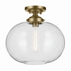 Avery One Light Semi Flush Mount in Natural Brass