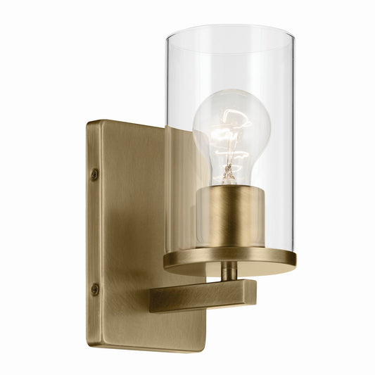 Crosby One Light Wall Sconce in Natural Brass