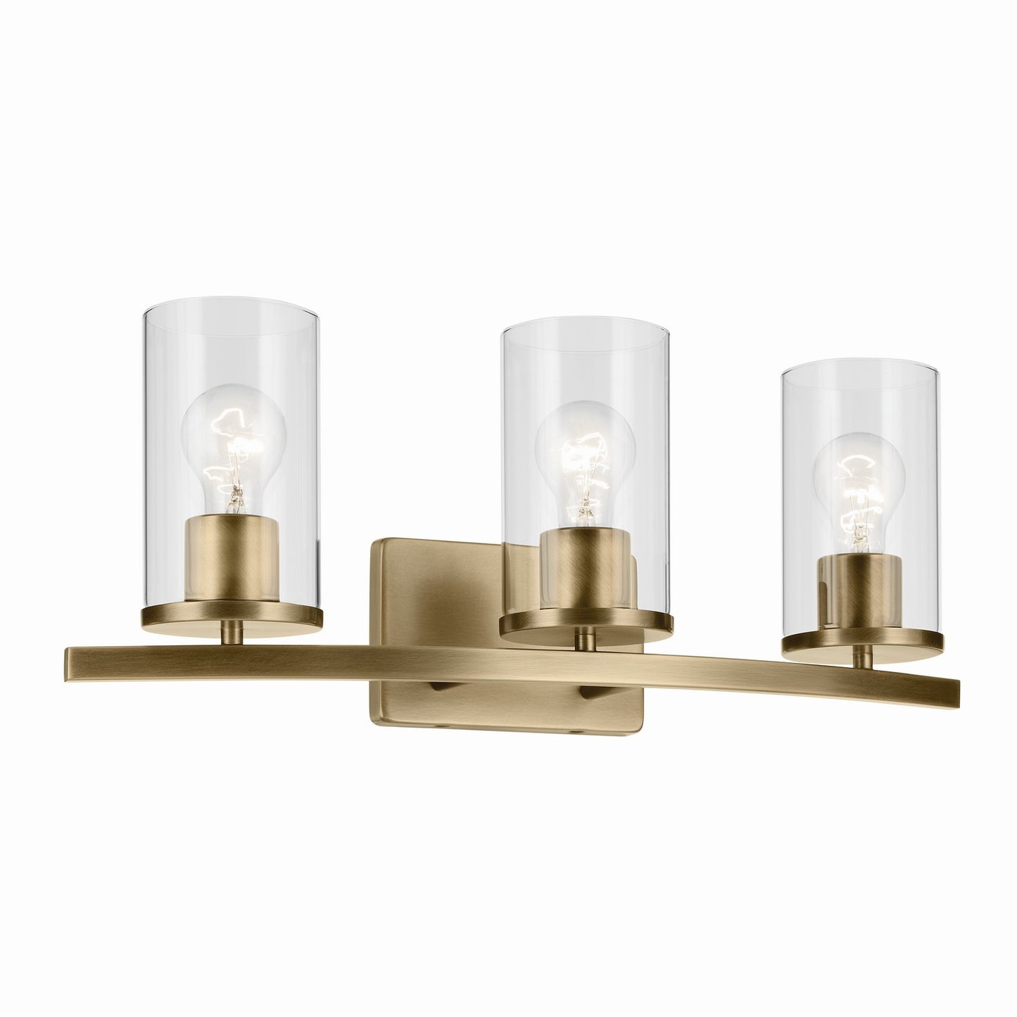 Crosby Three Light Bath in Natural Brass