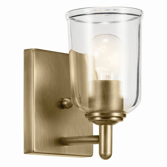 Shailene One Light Wall Sconce in Natural Brass