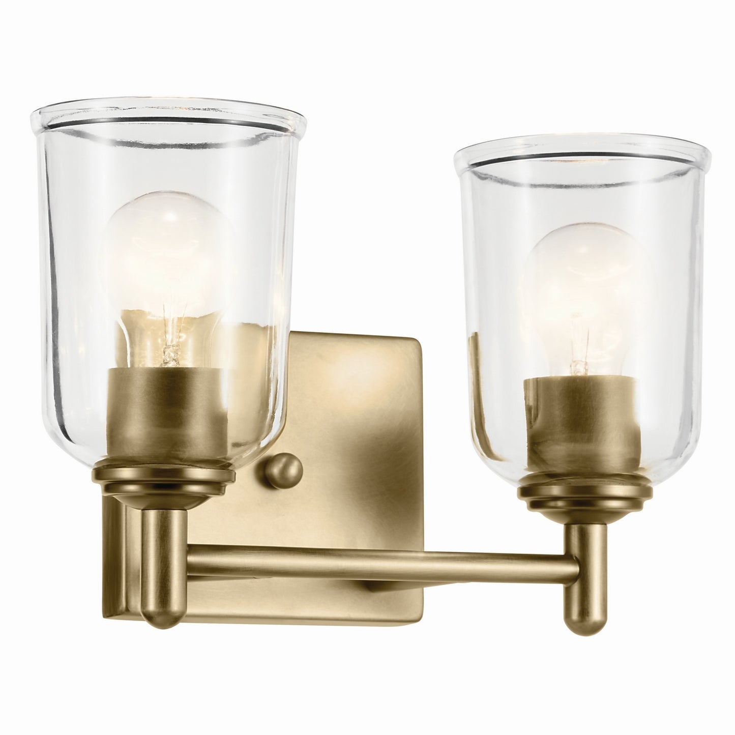 Shailene Two Light Bath in Natural Brass