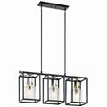 Kitner Three Light Linear Chandelier in Natural Brass