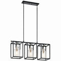 Kitner Three Light Linear Chandelier in Polished Nickel