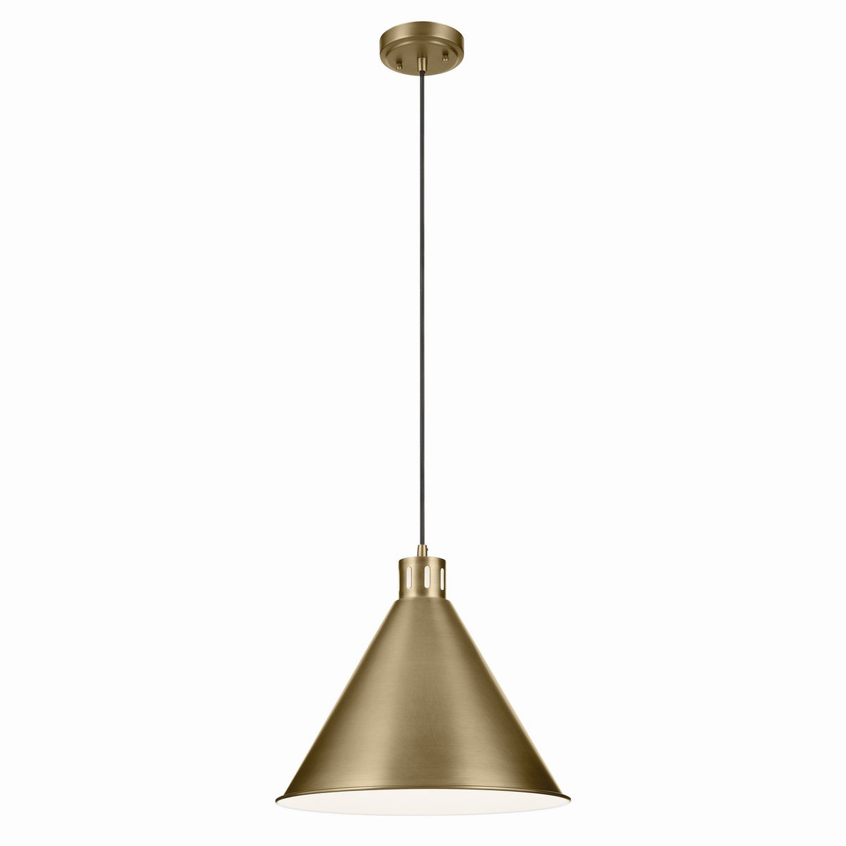 Zailey One Light Pendant in Natural Brass