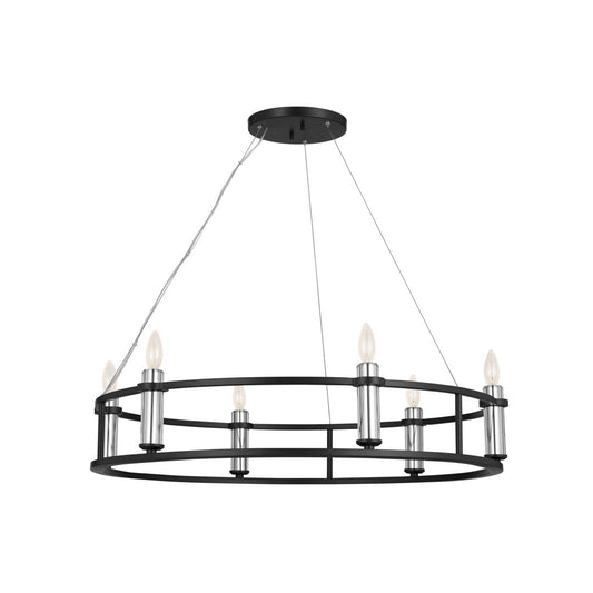 Rosalind Six Light Chandelier in Black