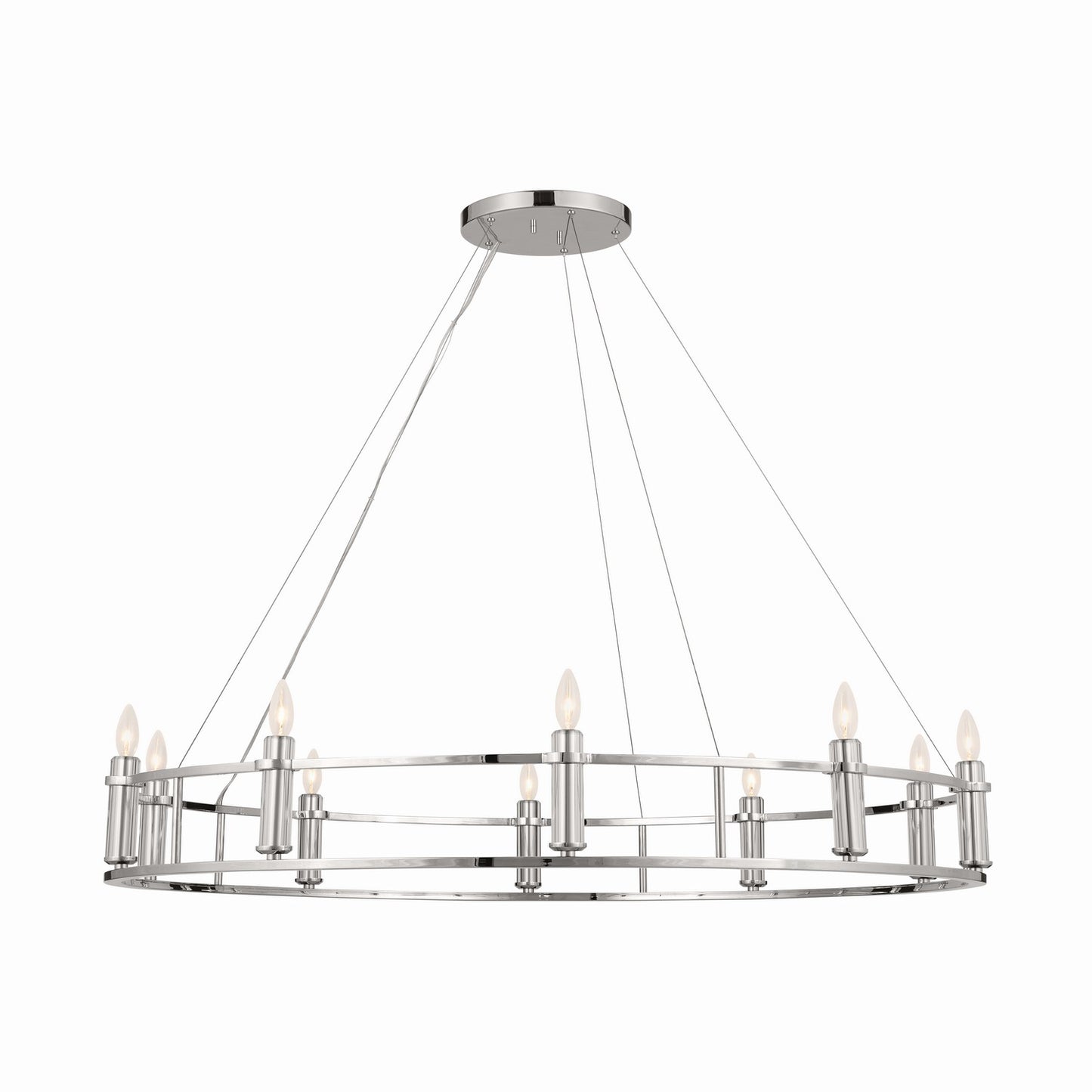 Rosalind Ten Light Chandelier in Polished Nickel