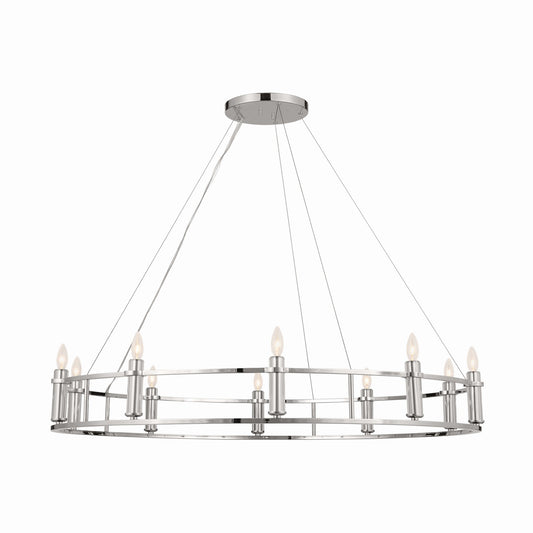 Rosalind Ten Light Chandelier in Polished Nickel
