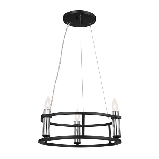Rosalind Three Light Mini Chandelier in Black