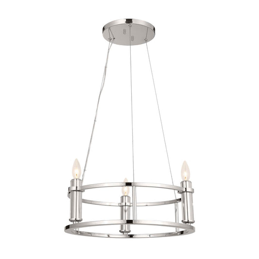 Rosalind Three Light Mini Chandelier in Polished Nickel