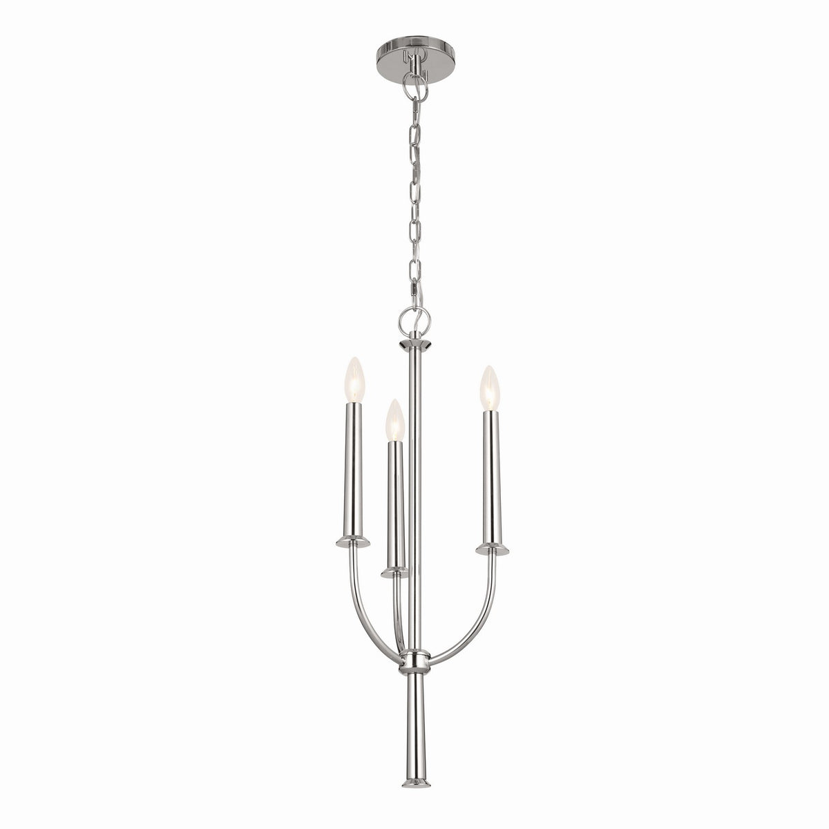 Florence Three Light Mini Chandelier in Polished Nickel
