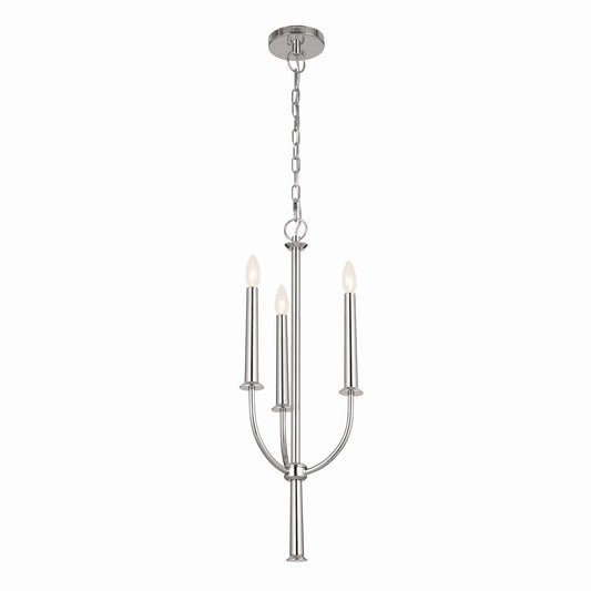 Florence Three Light Mini Chandelier in Polished Nickel