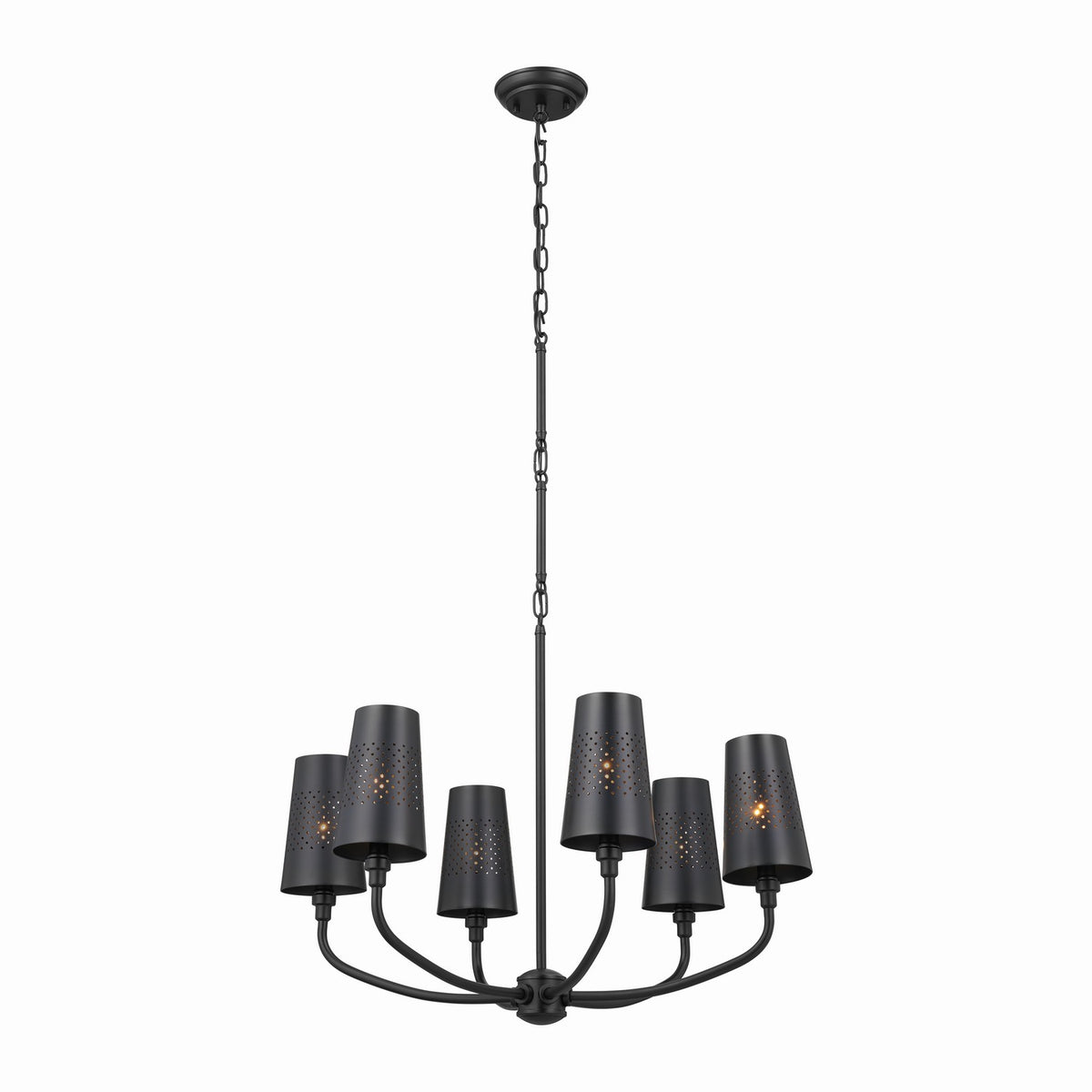Adeena Six Light Chandelier in Black