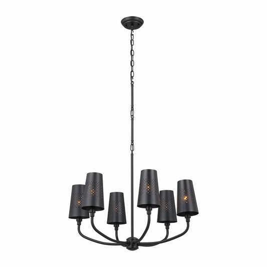 Adeena Six Light Chandelier in Black