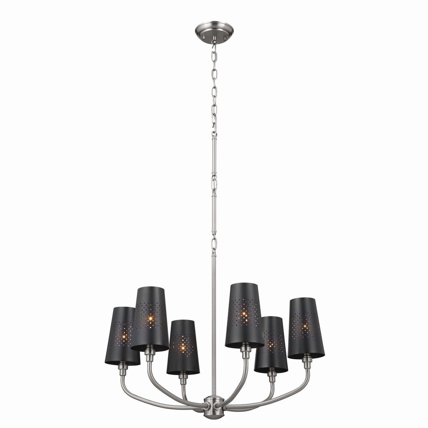 Adeena Six Light Chandelier in Classic Pewter