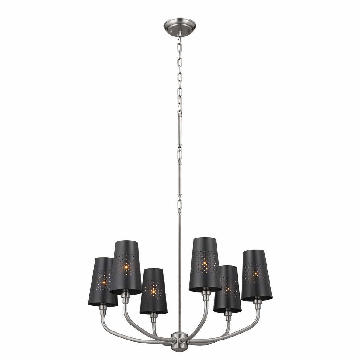 Adeena Six Light Chandelier in Classic Pewter