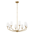 Adeena Eight Light Chandelier in Brushed Natural Brass