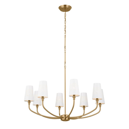 Adeena Eight Light Chandelier in Brushed Natural Brass