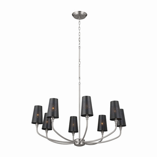 Adeena Eight Light Chandelier in Classic Pewter
