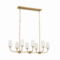 Adeena Eight Light Linear Chandelier in Brushed Natural Brass