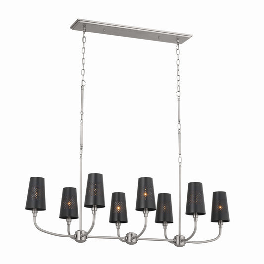 Adeena Eight Light Linear Chandelier in Classic Pewter