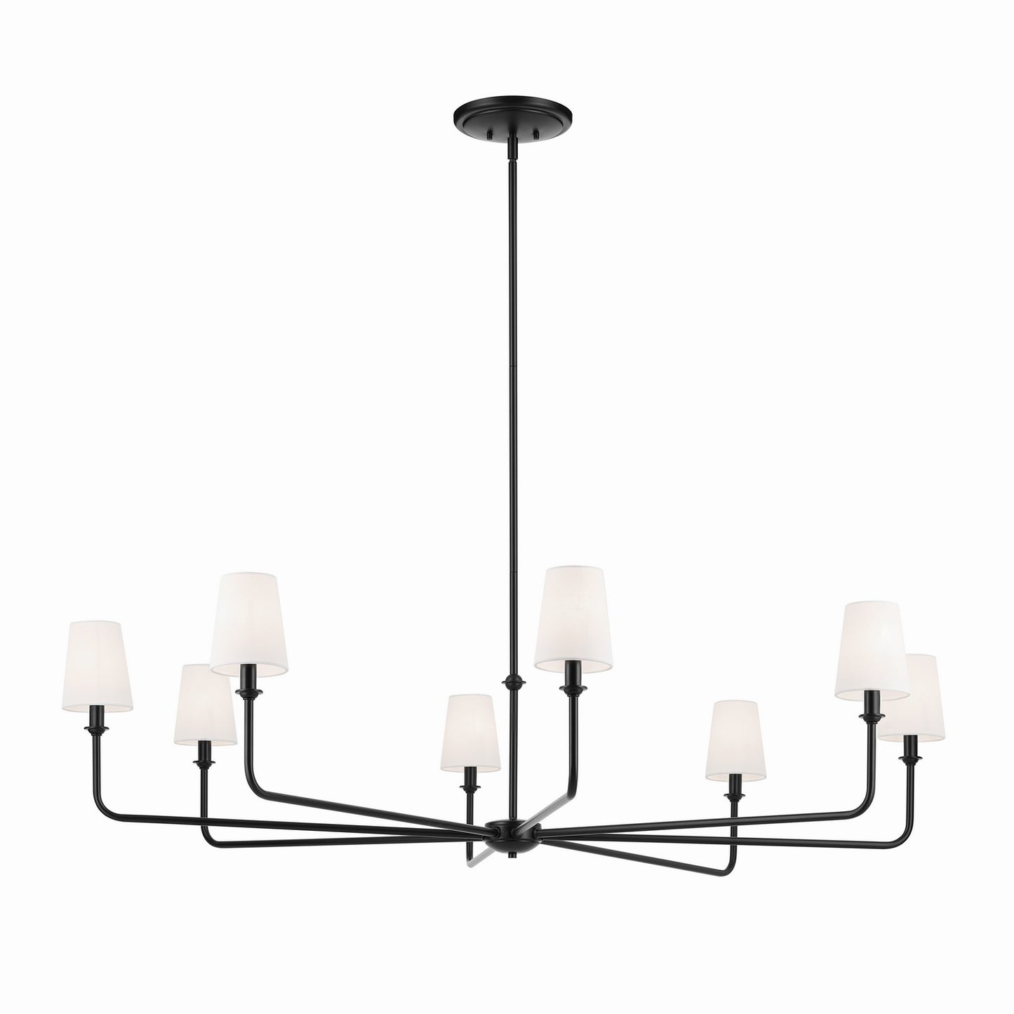 Pallas Eight Light Chandelier in Black