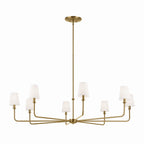 Pallas Eight Light Chandelier in Brushed Natural Brass