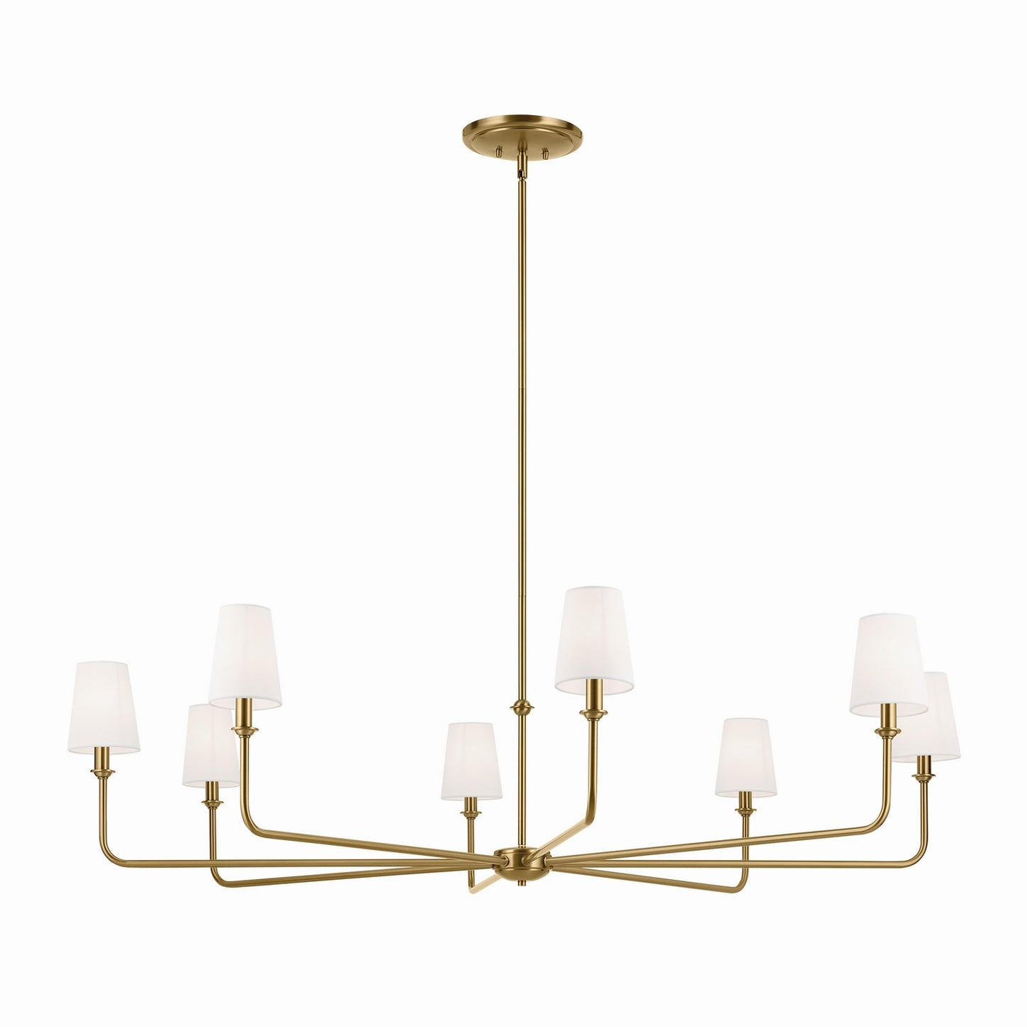 Pallas Eight Light Chandelier in Brushed Natural Brass