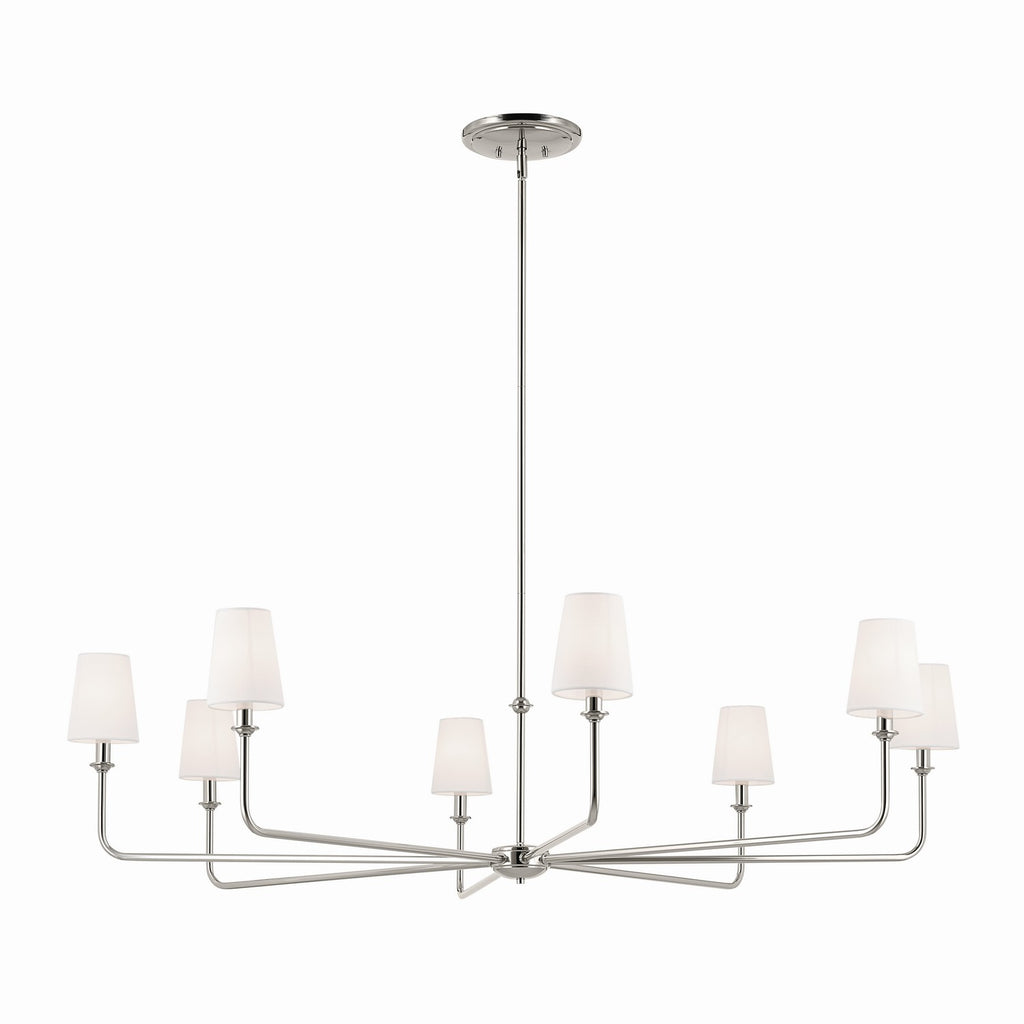 Pallas Eight Light Chandelier in Polished Nickel