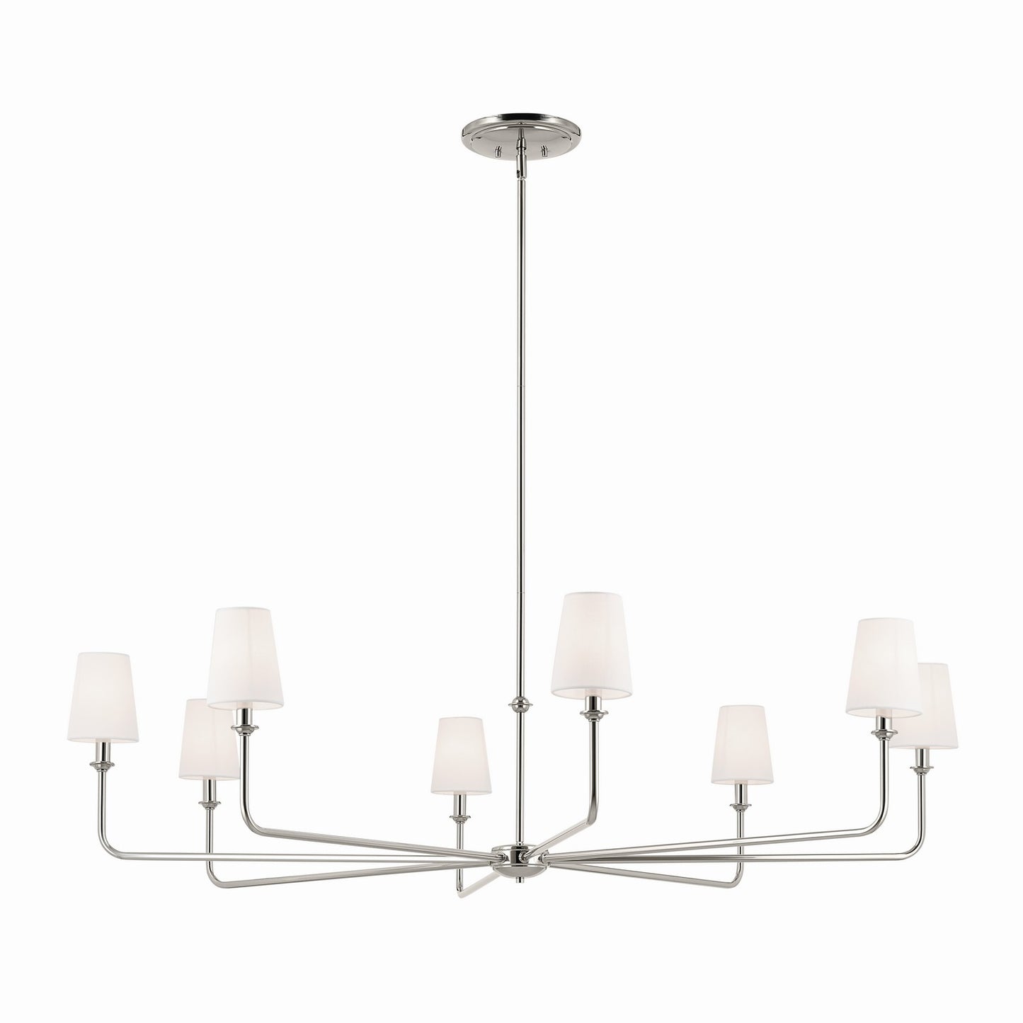Pallas Eight Light Chandelier in Polished Nickel