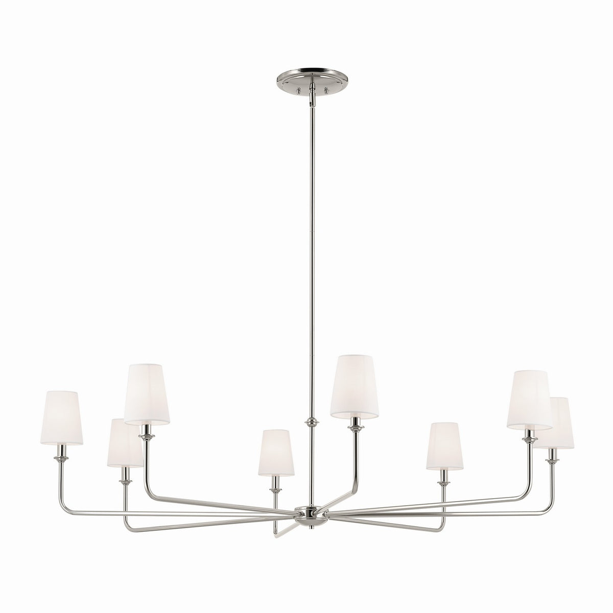 Pallas Eight Light Chandelier in Polished Nickel