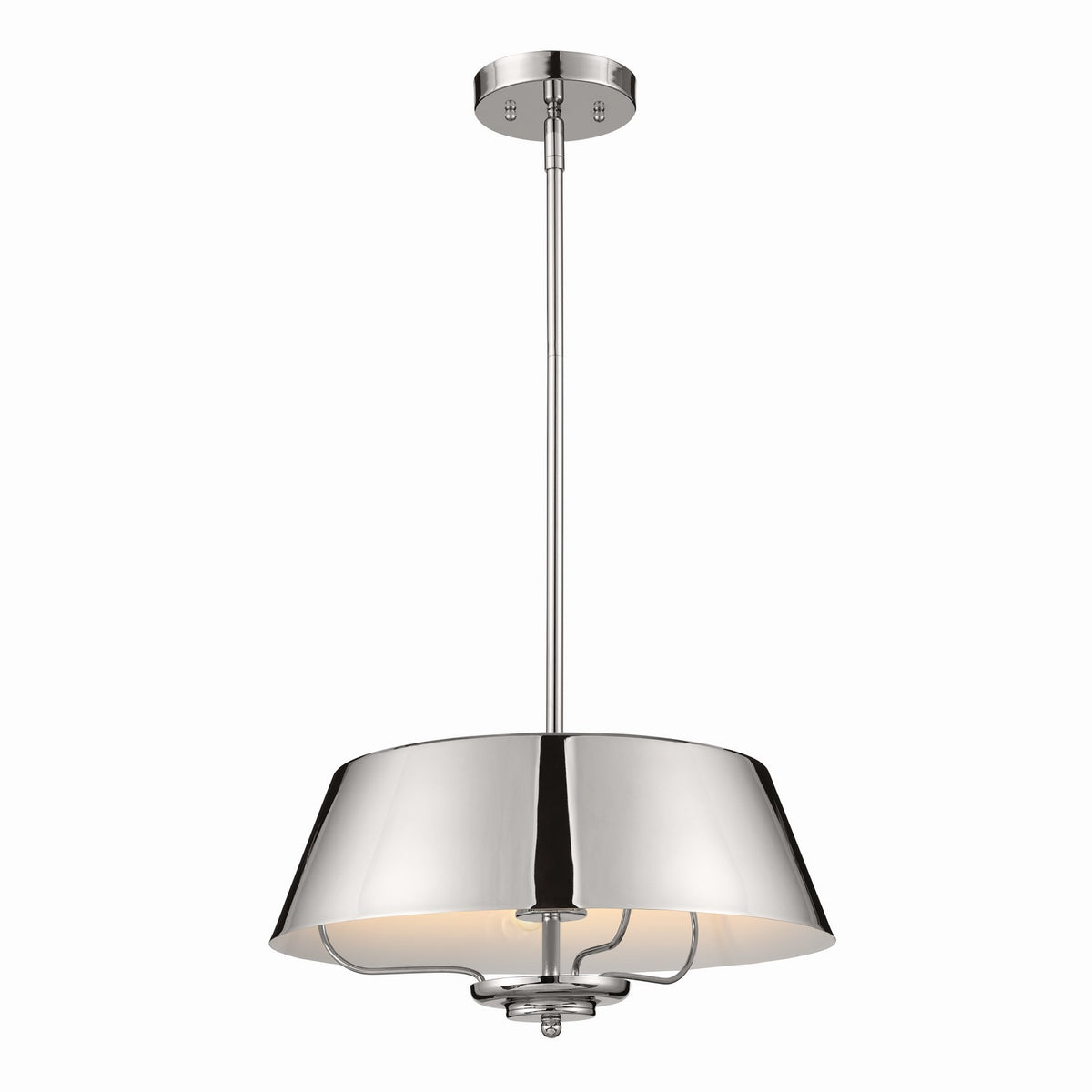 Luella Three Light Pendant/Semi Flush in Polished Nickel