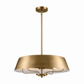 Luella Four Light Pendant/Semi Flush in Brushed Natural Brass