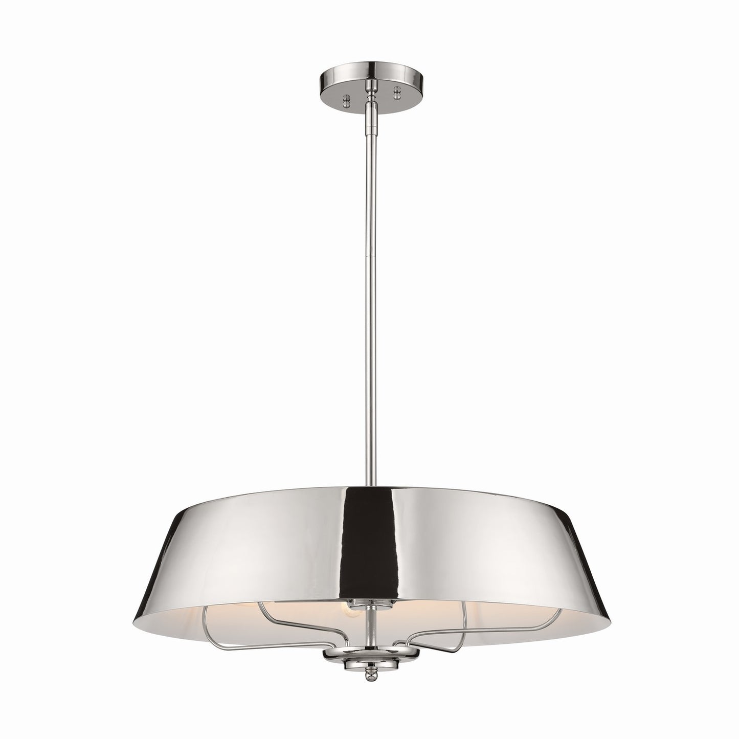 Luella Four Light Pendant/Semi Flush in Polished Nickel