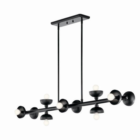 Palta Ten Light Linear Chandelier in Black