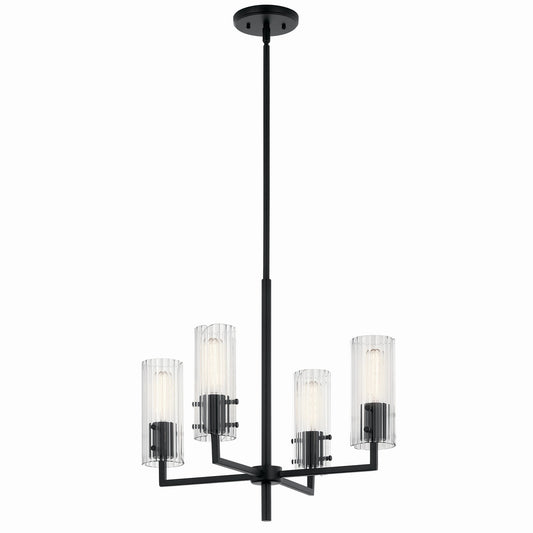 Velestino Four Light Chandelier in Black