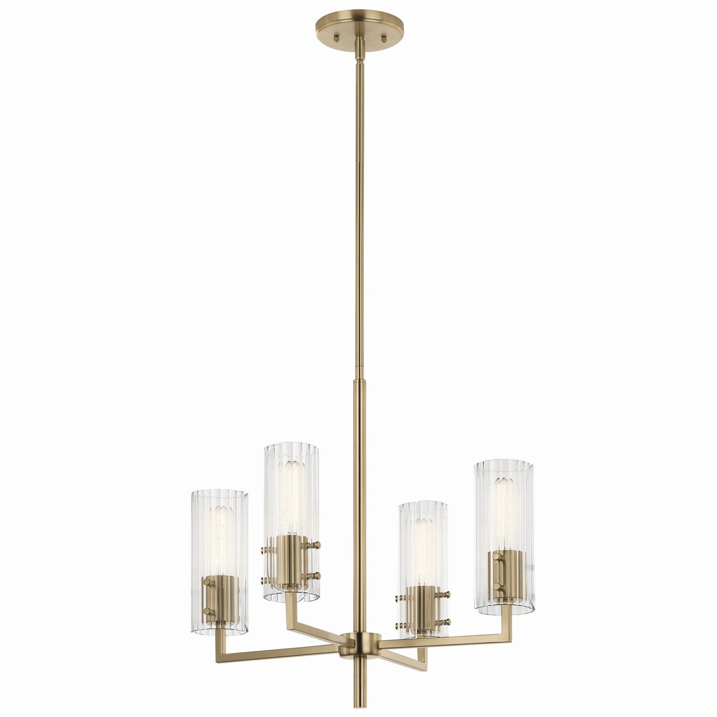 Velestino Four Light Chandelier in Champagne Bronze