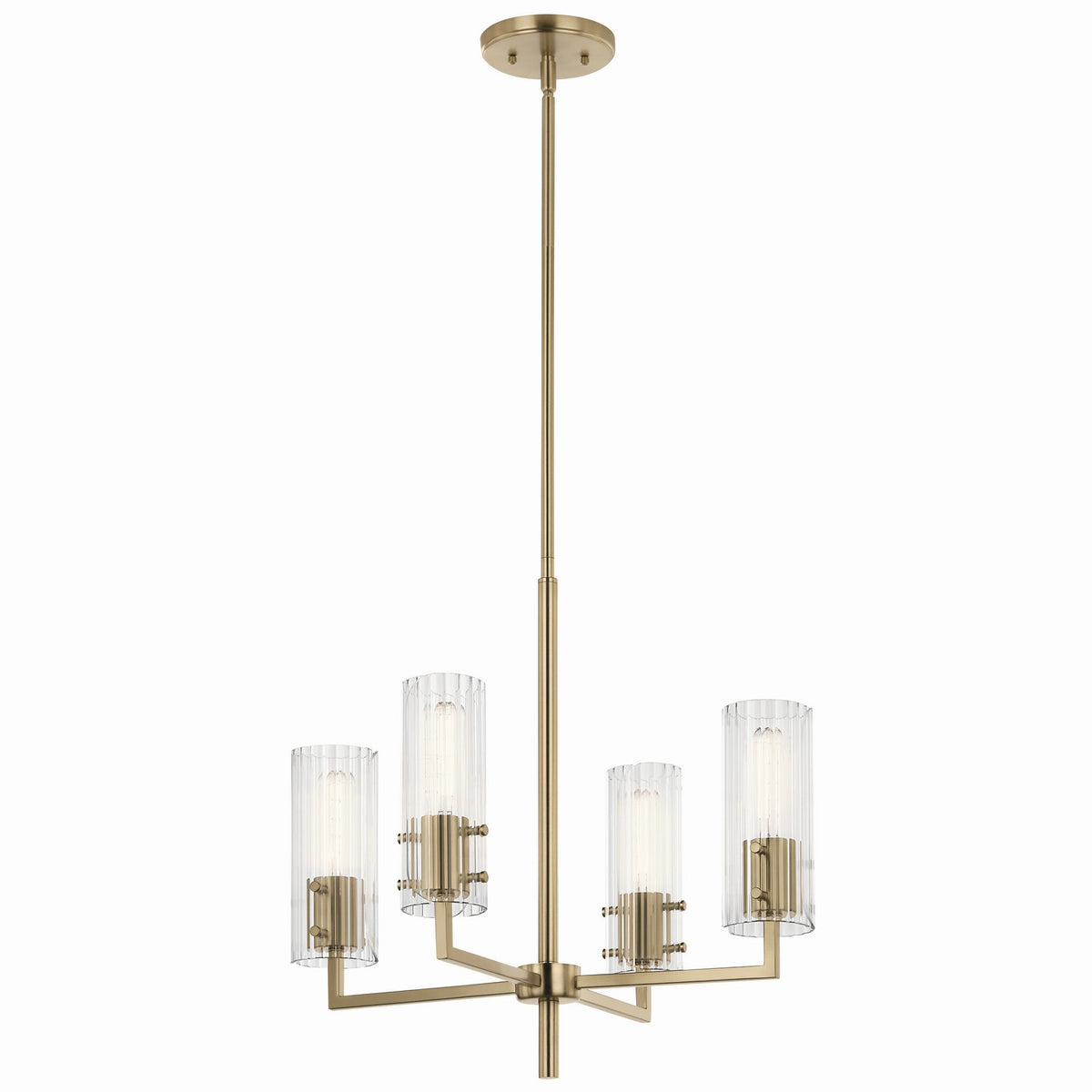 Velestino Four Light Chandelier in Champagne Bronze