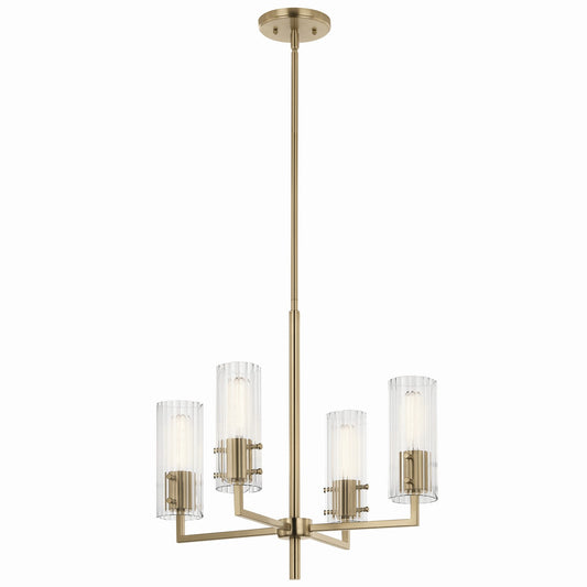 Velestino Four Light Chandelier in Champagne Bronze