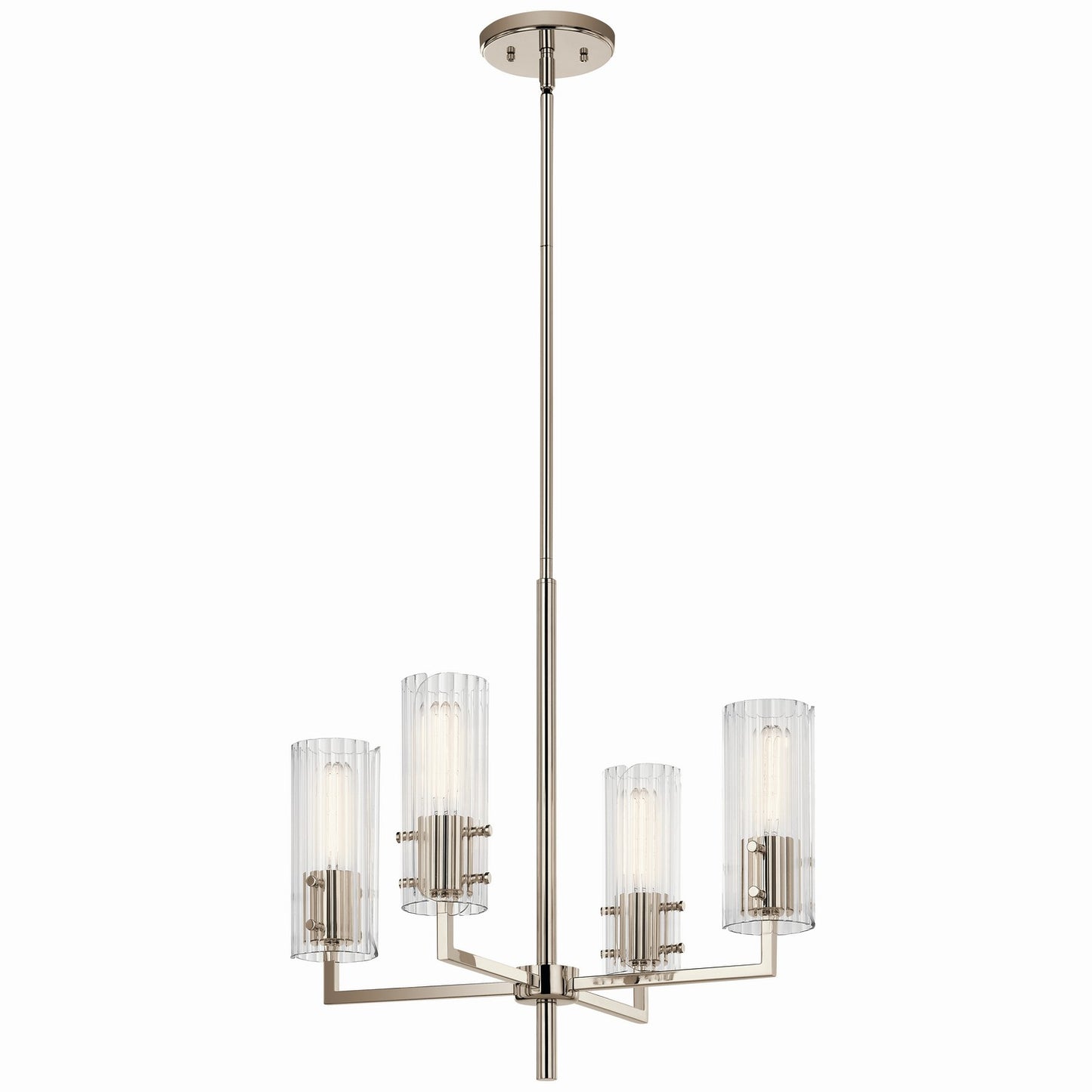 Velestino Four Light Chandelier in Polished Nickel