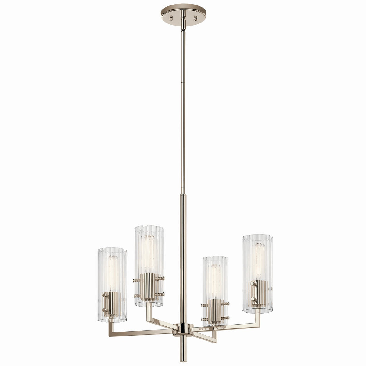 Velestino Four Light Chandelier in Polished Nickel