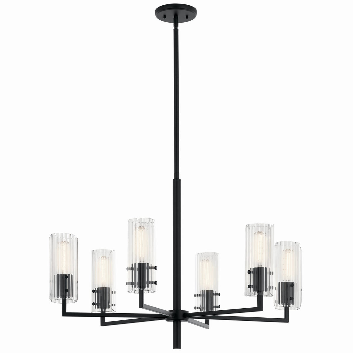 Velestino Six Light Chandelier in Black