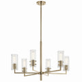 Velestino Six Light Chandelier in Champagne Bronze