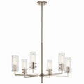 Velestino Six Light Chandelier in Polished Nickel