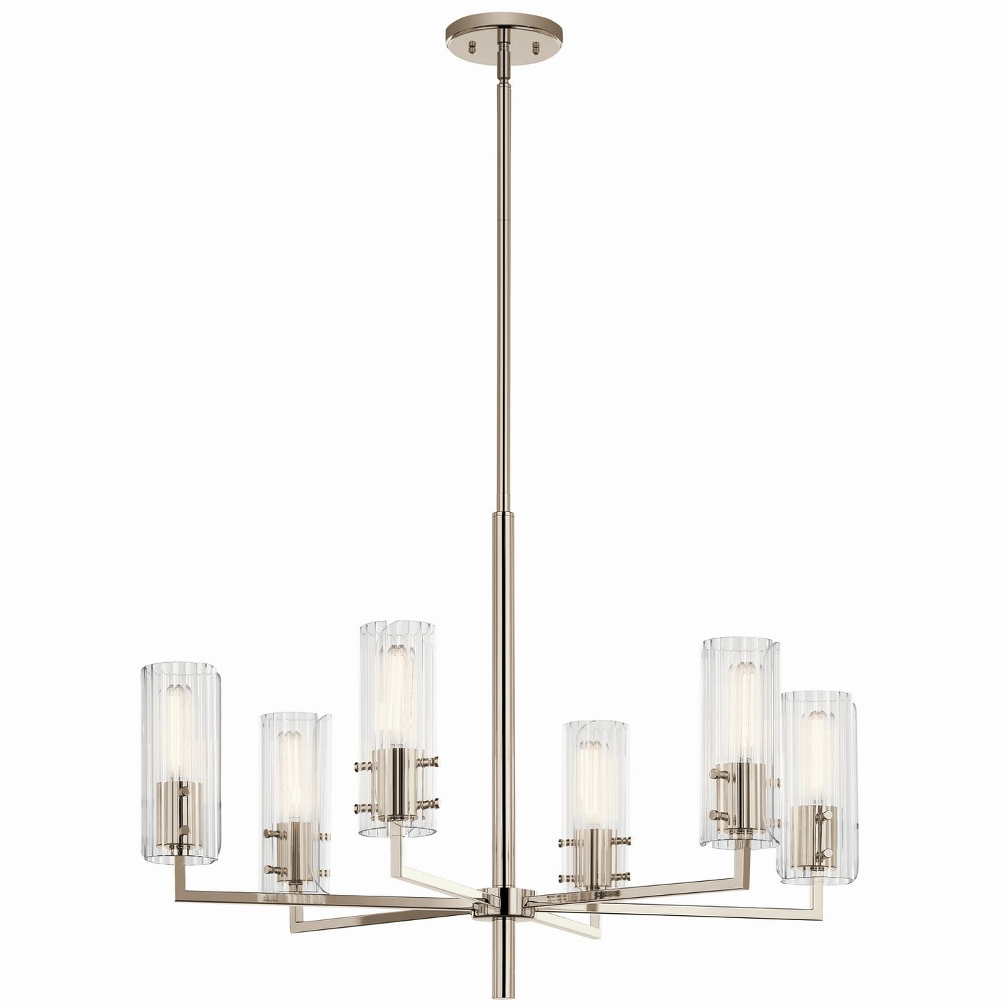 Velestino Six Light Chandelier in Polished Nickel