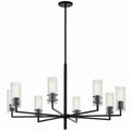 Velestino Eight Light Chandelier in Black